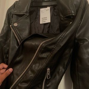 Black leather jacket